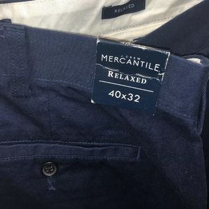 NWT J.Crew Relaxed Straight Fit Navy Chino 40x32